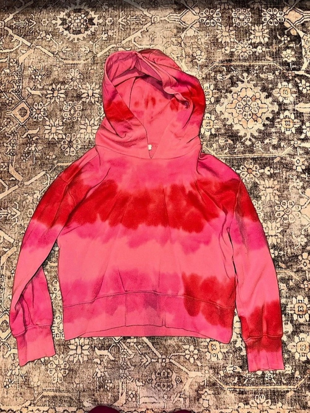 Gap GapKids Tie-Dye Pullover Hoodie Girls Tie-Dye Hoodie Pink & Red Size Large